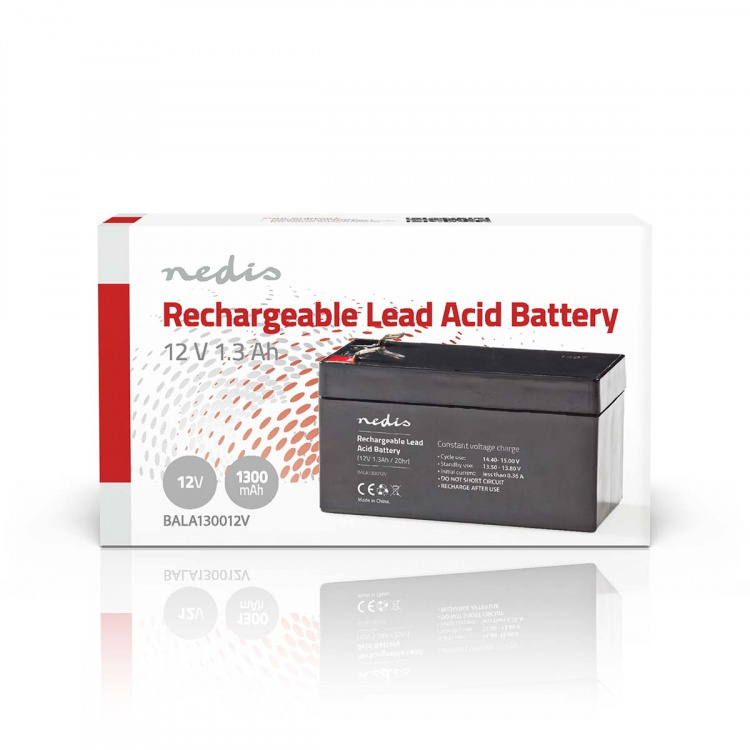 Nedis Oplaadbare Loodaccu | Lead-Acid | Oplaadbaar | 12 V | 1300 mAh Nedis Oplaadbare Loodaccu | Lead-Acid | Oplaadbaar | 12 V | 1300 mAh