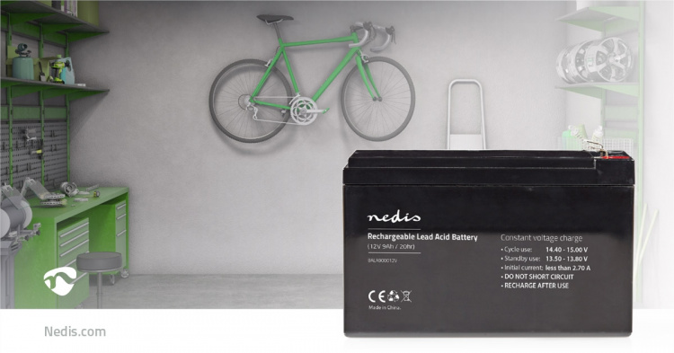 Nedis Oplaadbare Loodaccu | Lead-Acid | Oplaadbaar | 12 V | 9000 mAh