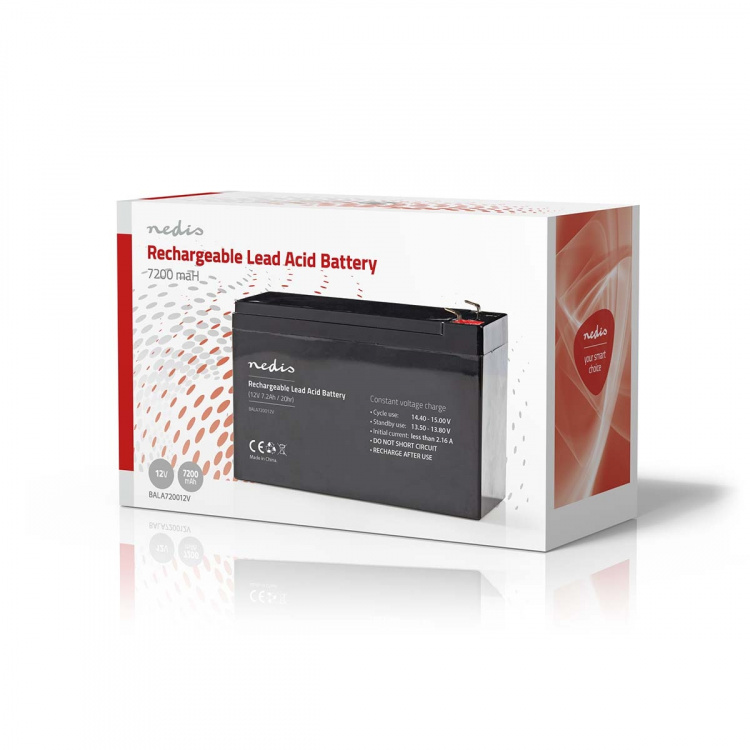 Nedis Oplaadbare Loodaccu | Lead-Acid | Oplaadbaar | 12 V | 7200 mAh Nedis Oplaadbare Loodaccu | Lead-Acid | Oplaadbaar | 12 V | 7200 mAh