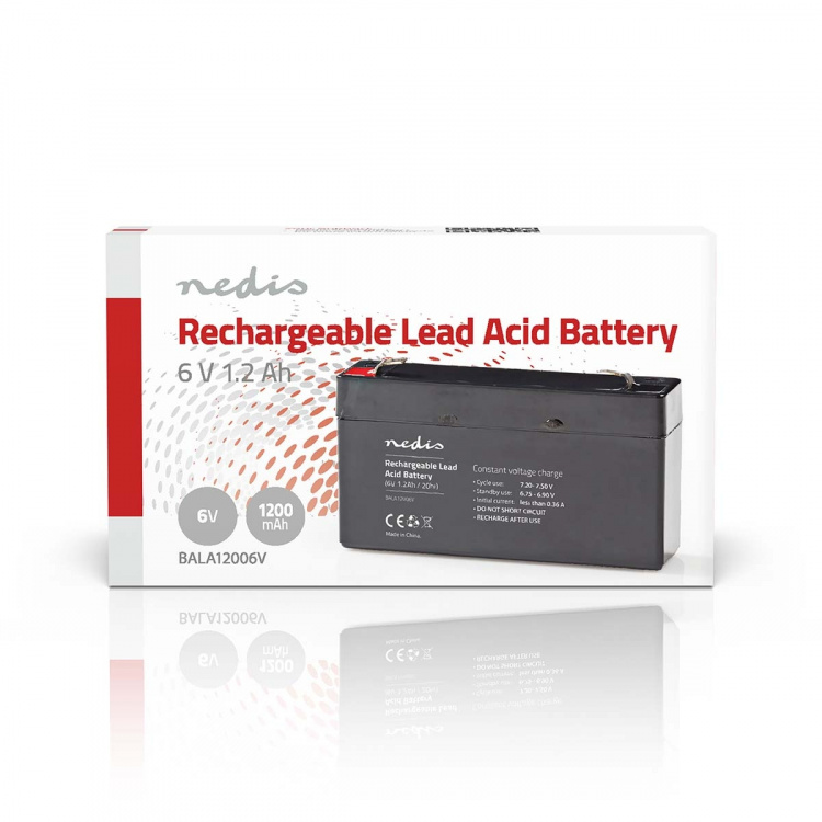 Nedis Oplaadbare Loodaccu | Lead-Acid | Oplaadbaar | 6 V | 1200 mAh Nedis Oplaadbare Loodaccu | Lead-Acid | Oplaadbaar | 6 V | 1200 mAh