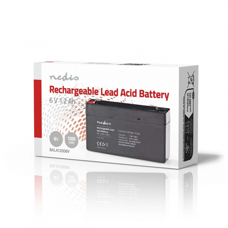 Nedis Oplaadbare Loodaccu | Lead-Acid | Oplaadbaar | 6 V | 1200 mAh Nedis Oplaadbare Loodaccu | Lead-Acid | Oplaadbaar | 6 V | 1200 mAh