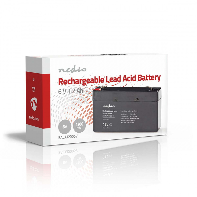 Nedis Oplaadbare Loodaccu | Lead-Acid | Oplaadbaar | 6 V | 1200 mAh Nedis Oplaadbare Loodaccu | Lead-Acid | Oplaadbaar | 6 V | 1200 mAh