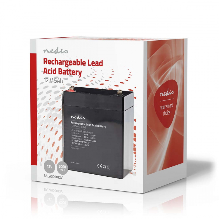 Nedis Oplaadbare Loodaccu | Lead-Acid | Oplaadbaar | 12 V | 5000 mAh Nedis Oplaadbare Loodaccu | Lead-Acid | Oplaadbaar | 12 V | 5000 mAh