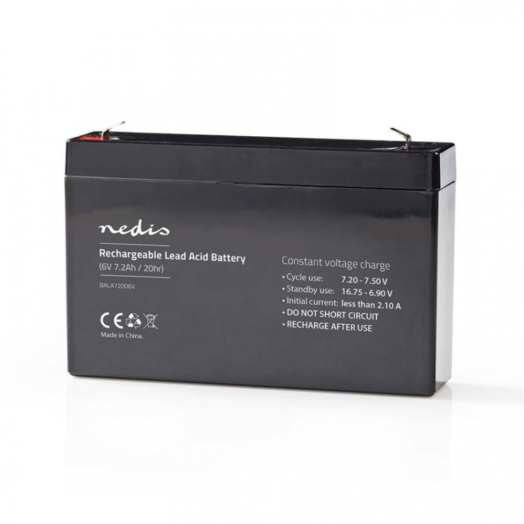 Nedis Oplaadbare Loodaccu | Lead-Acid | Oplaadbaar | 6 V | 7200 mAh Nedis Oplaadbare Loodaccu | Lead-Acid | Oplaadbaar | 6 V | 7200 mAh