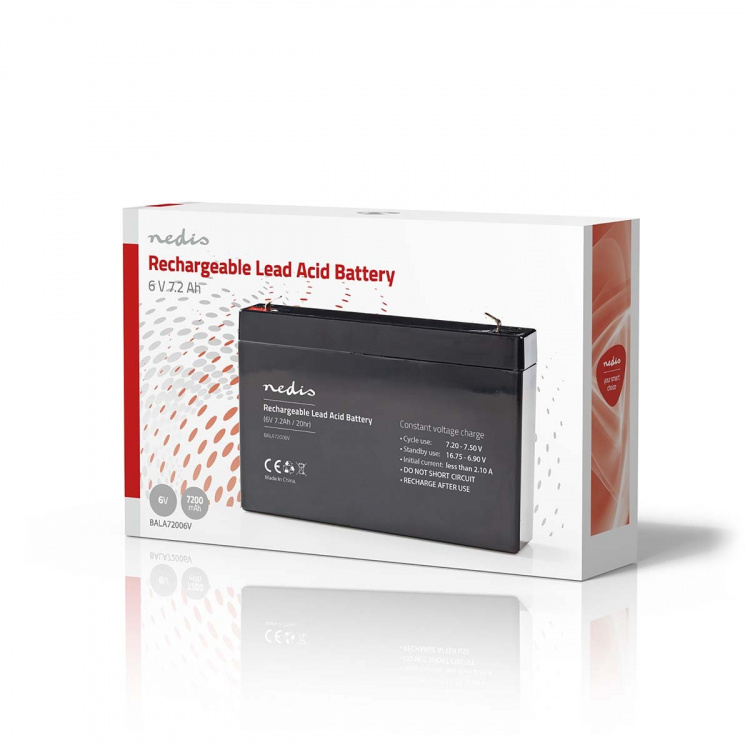 Nedis Oplaadbare Loodaccu | Lead-Acid | Oplaadbaar | 6 V | 7200 mAh Nedis Oplaadbare Loodaccu | Lead-Acid | Oplaadbaar | 6 V | 7200 mAh