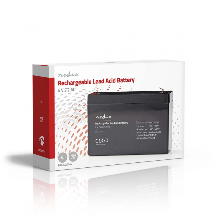 Nedis Oplaadbare Loodaccu | Lead-Acid | Oplaadbaar | 6 V | 7200 mAh Nedis Oplaadbare Loodaccu | Lead-Acid | Oplaadbaar | 6 V | 7200 mAh