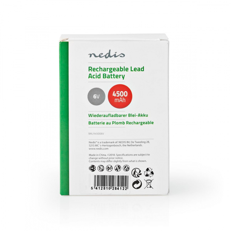 Nedis Oplaadbare Loodaccu | Lead-Acid | Oplaadbaar | 6 V | 4500 mAh Nedis Oplaadbare Loodaccu | Lead-Acid | Oplaadbaar | 6 V | 4500 mAh