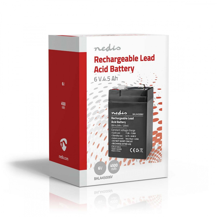 Nedis Oplaadbare Loodaccu | Lead-Acid | Oplaadbaar | 6 V | 4500 mAh Nedis Oplaadbare Loodaccu | Lead-Acid | Oplaadbaar | 6 V | 4500 mAh