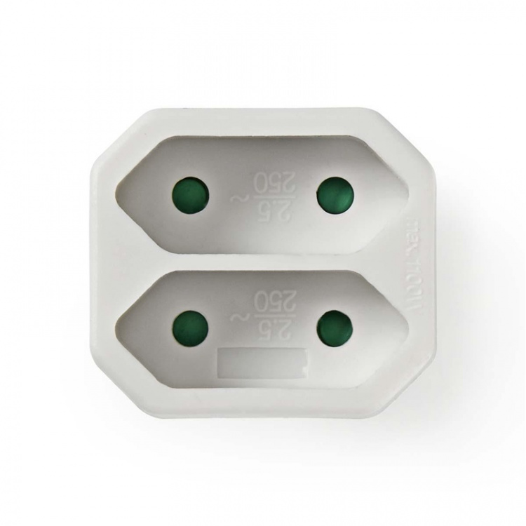 Nedis Stopcontact-Splitter | Type-F (CEE 7/7) | 250 V AC 50 Hz | Frans / Type-C (CEE 7/16) | 250 V AC 50/60 Hz | 2.5 A | 1100 W | Wit