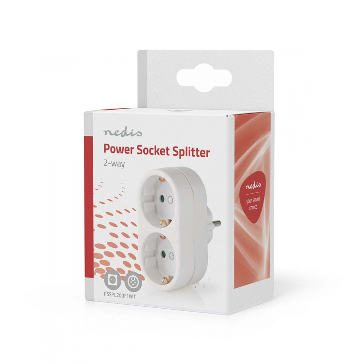Nedis Stopcontact-Splitter | Type-F (CEE 7/7) | 250 V AC 50 Hz | Randaarde stekker / Type F (CEE 7/7) | 250 V AC 50/60 Hz | 16.0 A | 3500 W | Wit