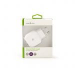 Nedis Oplader | 24 W | Snellaad functie | 2x 2.4 A | Outputs: 2 | 2x USB-A | Geen Kabel Inbegrepen | Single Voltage Output | Wit