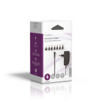 Nedis Universele AC-Stroomadapter | 24 W | 9 - 24 V DC | 1.80 m | 1.0 - 1.5 A | 6 plug(s) | Zwart