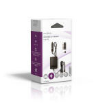 Nedis Universal DC Power Adapter | Auto-Adapter | 24 W | Ingangsvoltage: 12 V DC / 24 V DC | 1.5 / 3 / 4.5 / 6 / 7.5 / 9 / 12 V DC | Maximale uitgangsstroom per poort: 2.0 A | Zwart