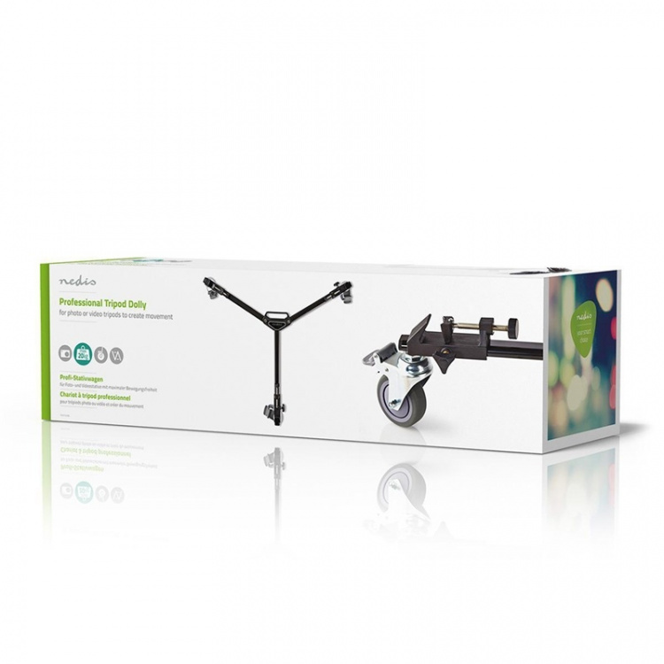 Nedis Statief-Dolly | Maximaal draagvermogen: 20.0 kg | Statief diameterbereik: 29.0 mm | Inclusief reistas | Pootvergrendelingen | Aluminium | Zwart Nedis Statief-Dolly | Maximaal draagvermogen: 20.0 kg | Statief diameterbereik: 29.0 mm | Inclusief reistas | Pootvergrendelingen | Aluminium | Zwart