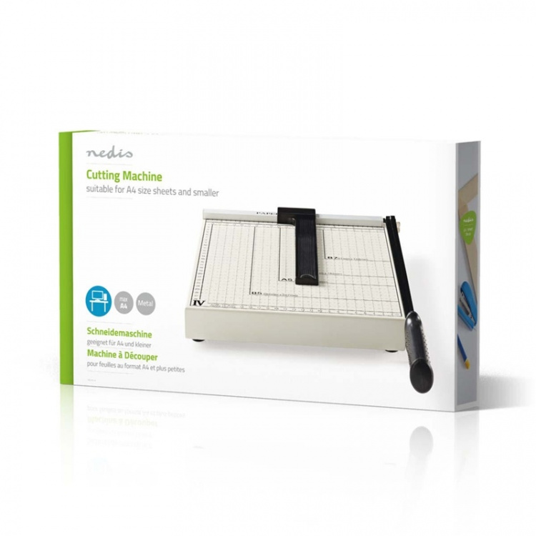 Nedis Papiersnijmachine | Max. snijden maat: 210 x 297 mm | Soort mes: Metaal | Metaal | Wit / Zwart