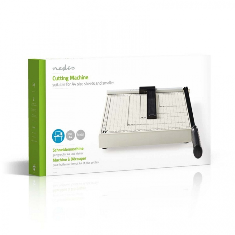 Nedis Papiersnijmachine | Max. snijden maat: 210 x 297 mm | Soort mes: Metaal | Metaal | Wit / Zwart