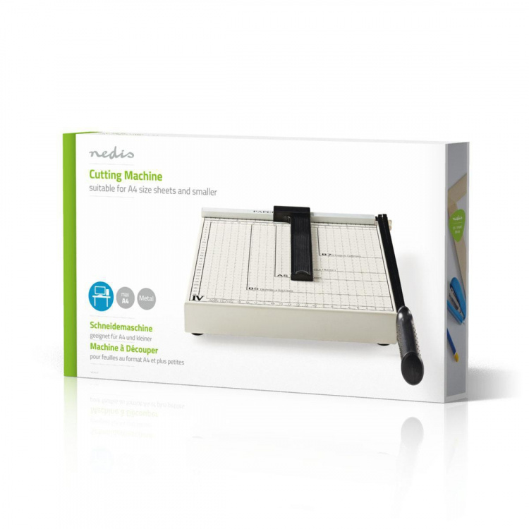 Nedis Papiersnijmachine | Max. snijden maat: 210 x 297 mm | Soort mes: Metaal | Metaal | Wit / Zwart