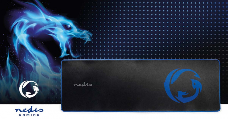 Nedis Gaming Muismat | Microfiber / Rubberen | Zwart