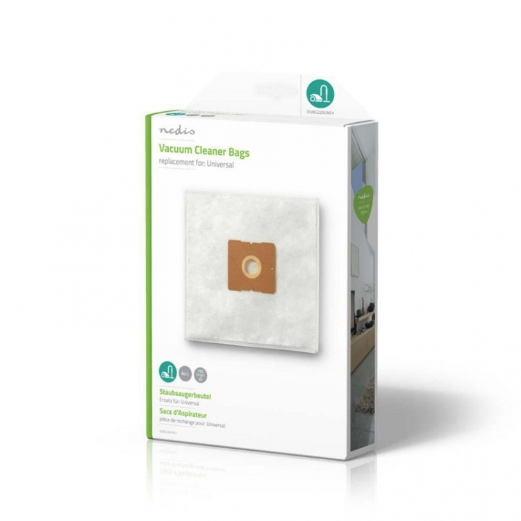 Nedis Stofzuigerzak | 4 Stuks | Synthetisch | Meest verkocht voor: Universeel | Wit