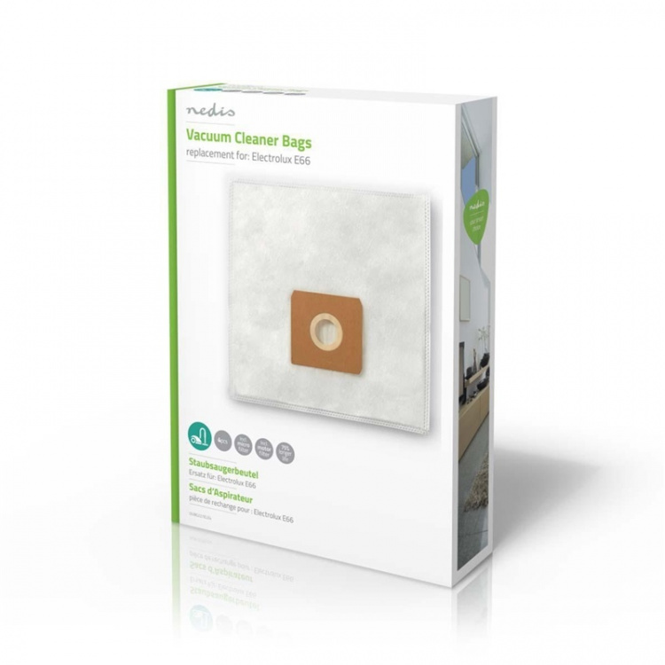 Nedis Stofzuigerzak | 4 Stuks | Synthetisch | Meest verkocht voor: Electrolux | Wit