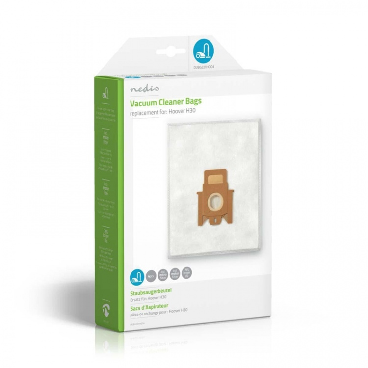 Nedis Stofzuigerzak | 4 Stuks | Synthetisch | Meest verkocht voor: Hoover H30 | Wit