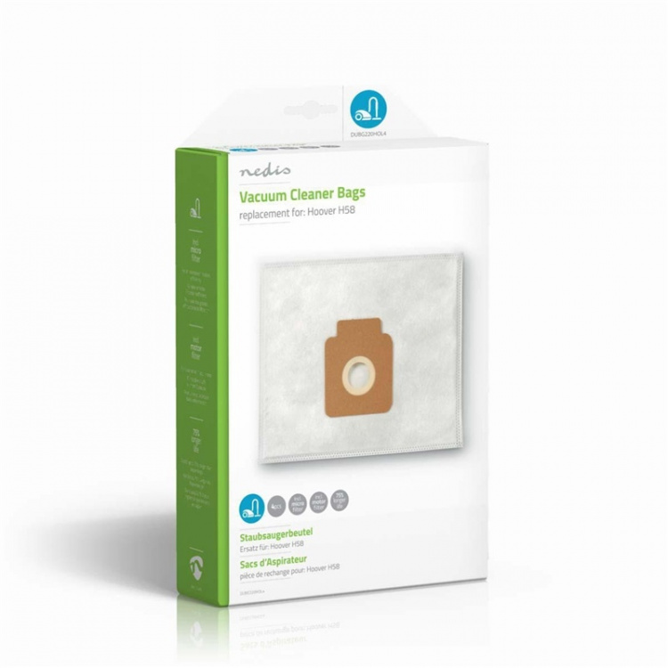 Nedis Stofzuigerzak | 4 Stuks | Synthetisch | Meest verkocht voor: Hoover H58 | Wit