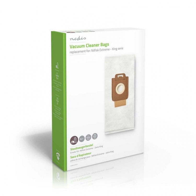 Nedis Stofzuigerzak | 4 Stuks | Synthetisch | Meest verkocht voor: Nilfisk | Wit