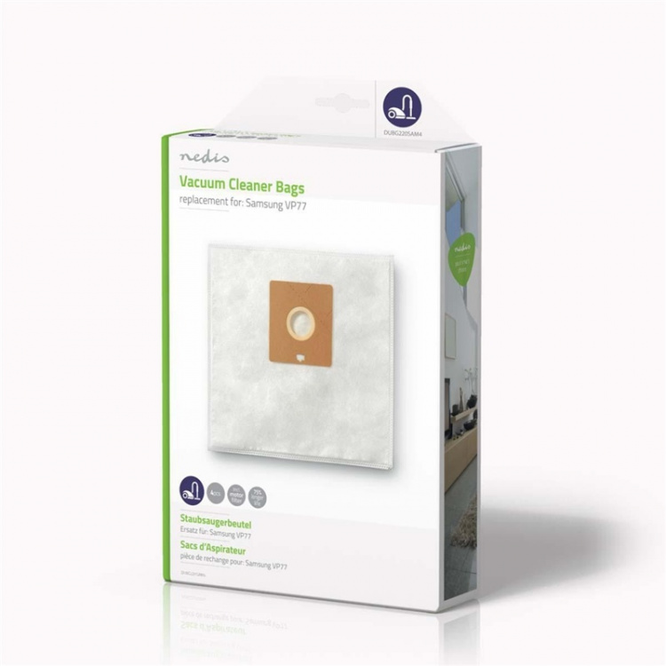 Nedis Stofzuigerzak | 4 Stuks | Synthetisch | Meest verkocht voor: Philips | Wit