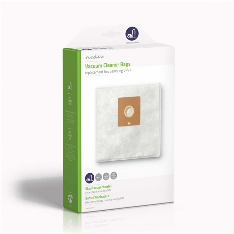 Nedis Stofzuigerzak | 4 Stuks | Synthetisch | Meest verkocht voor: Philips | Wit