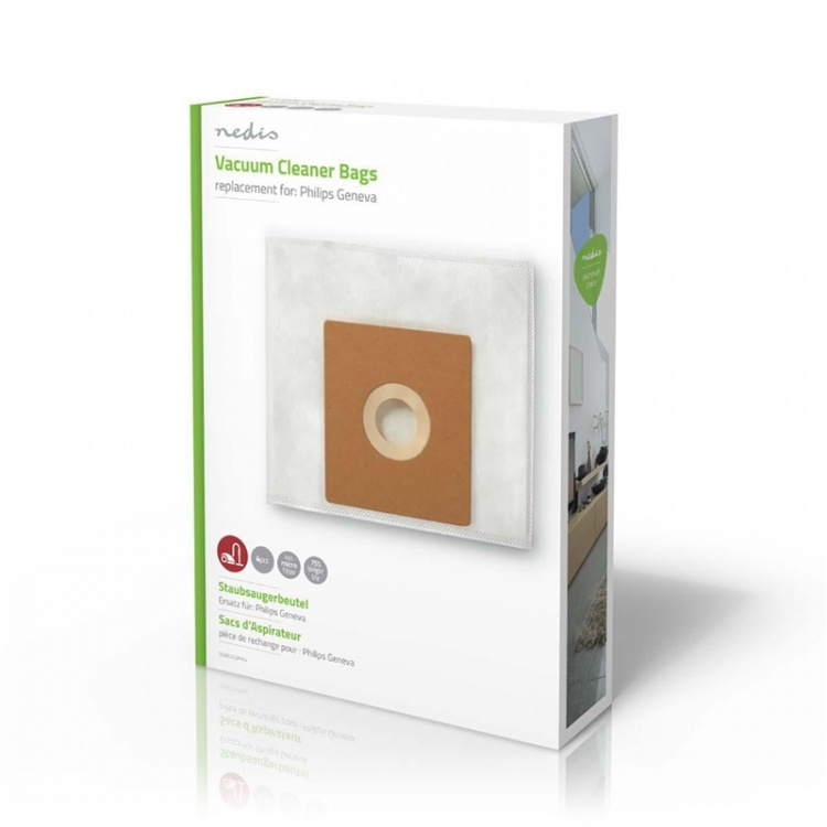 Nedis Stofzuigerzak | 4 Stuks | Synthetisch | Meest verkocht voor: Philips | Wit