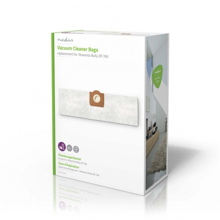 Nedis Stofzuigerzak | 4 Stuks | Synthetisch | Meest verkocht voor: Rowenta Bully ZR 765 | Wit