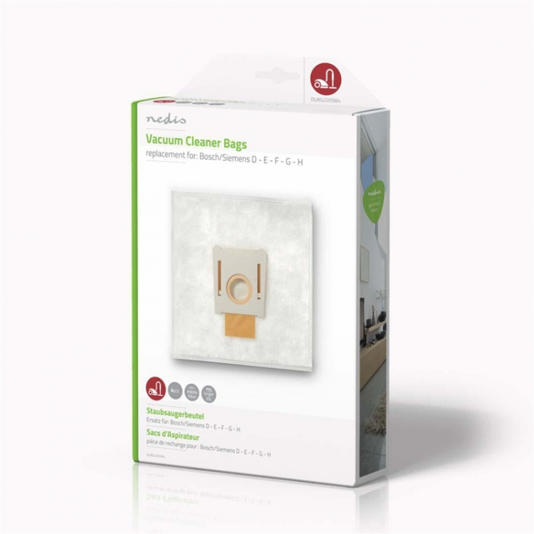 Nedis Stofzuigerzak | 4 Stuks | Synthetisch | Meest verkocht voor: Bosch / Siemens | Wit