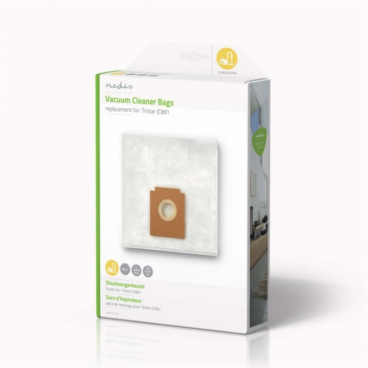 Nedis Stofzuigerzak | 4 Stuks | Synthetisch | Meest verkocht voor: Tristar JC861 | Wit