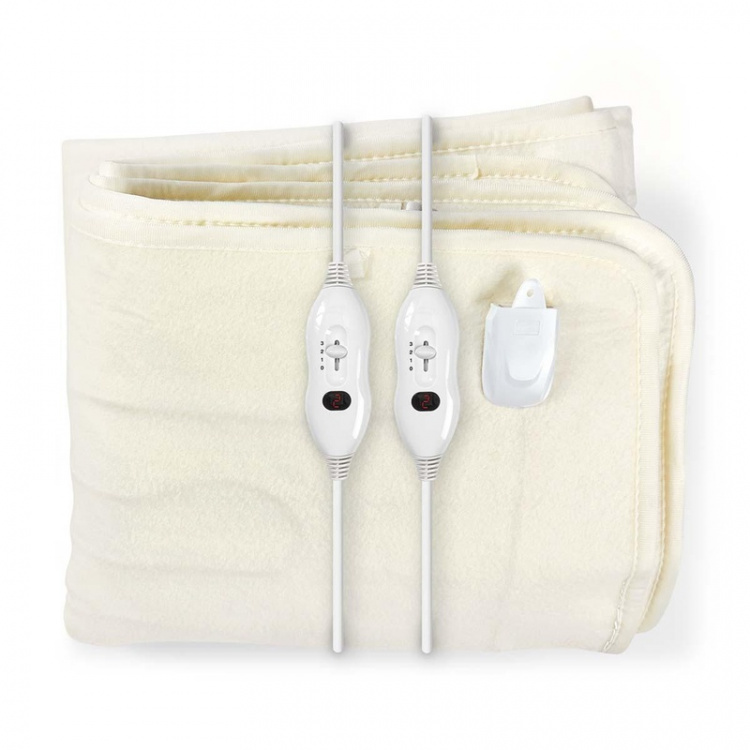 Nedis Elektrische Deken | Onderdeken | 2 Personen | 160 x 140 cm | 3 Warmte Standen | Wasmachinebestendig | Oververhittingsbeveiliging | Polyester