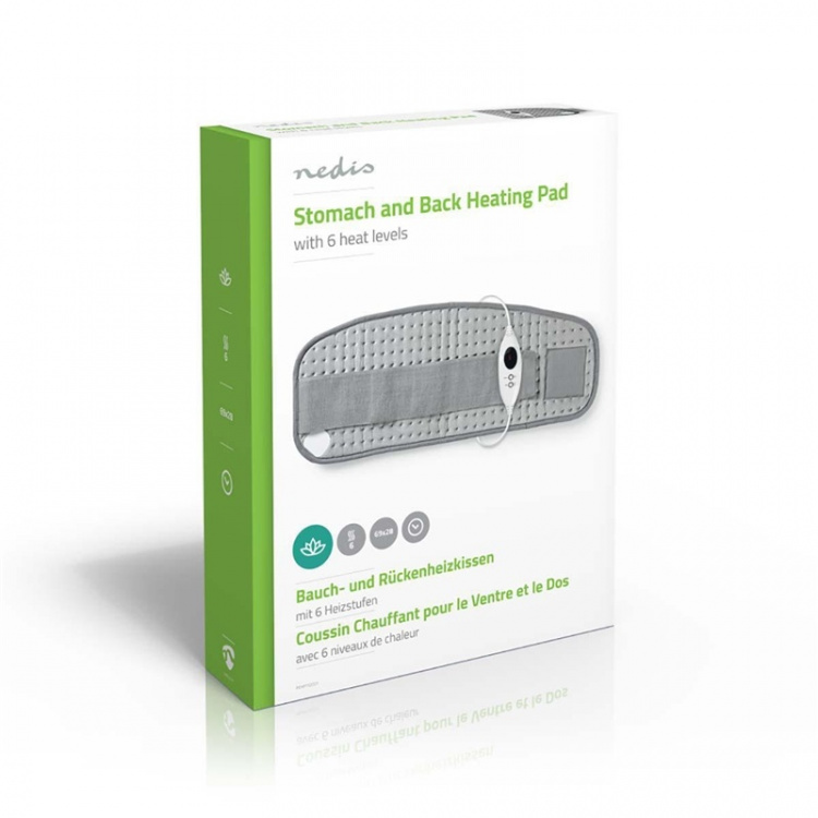 Nedis Verwarmingskussen | Buik en Rug | 6 Warmte Standen | Oververhittingsbeveiliging | Wasmachinebestendig