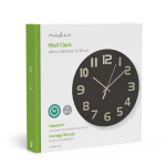 Nedis Wandklok | Diameter: 300 mm | Glas | Zwart