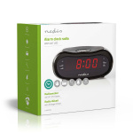 Nedis Digitale Wekkerradio | LED | AM / FM | Snoozefunctie | Slaaptimer | Aantal alarmen: 2 | Zwart Nedis Digitale Wekkerradio | LED | AM / FM | Snoozefunctie | Slaaptimer | Aantal alarmen: 2 | Zwart