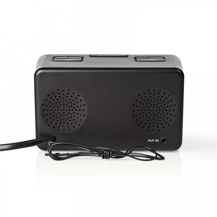 Nedis Digitale Wekkerradio | LED | 1x 3.5 mm Audio Input | Tijdprojectie | AM / FM | Snoozefunctie | Slaaptimer | Aantal alarmen: 2 | Zwart Nedis Digitale Wekkerradio | LED | 1x 3.5 mm Audio Input | Tijdprojectie | AM / FM | Snoozefunctie | Slaaptimer | Aantal alarmen: 2 | Zwart