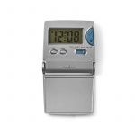 Nedis Digitale Bureau-Wekker | Verlicht LCD-Scherm | 1.7 cm | Achtergrondverlichting | Opvouwbaar | Gebruikt voor: Reizen | Snoozefunctie | Ja | Zilver