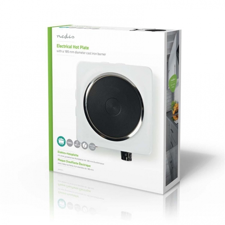Nedis Elektrische Kookplaat | Kookzones: 1 | 1500 W | Oververhittingsbeveiliging | Wit Nedis Elektrische Kookplaat | Kookzones: 1 | 1500 W | Oververhittingsbeveiliging | Wit