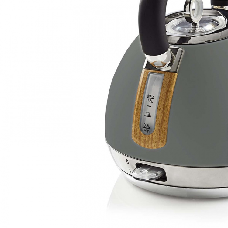 Nedis Waterkoker | 1.8 l | Soft-Touch | Grijs | 360 graden draaibaar | Verborgen verwarmingselement | Strix®-controller | Droogkookbeveiliging