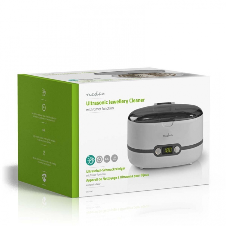 Nedis Ultrasone Juwelenreiniger | Netvoeding | 230 V AC 50 Hz | 0.6 l | Wit