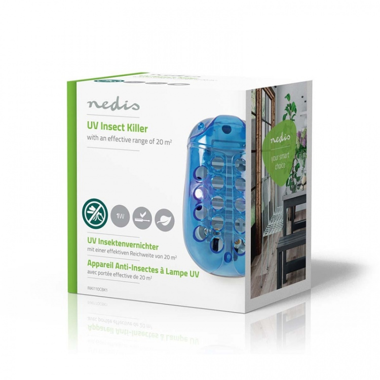 Nedis Elektrische Muggenlamp | 1 W | Type lamp: LED-Lamp | Effectief bereik: 20 m² | Blauw / Wit