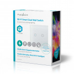 Nedis SmartLife Wandschakelaar | Duaal | Muurmontage | 1000 W | Android™ / IOS | Glas | Wit