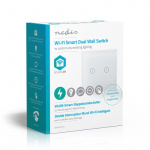 Nedis SmartLife Wandschakelaar | Duaal | Muurmontage | 1000 W | Android™ / IOS | Glas | Wit