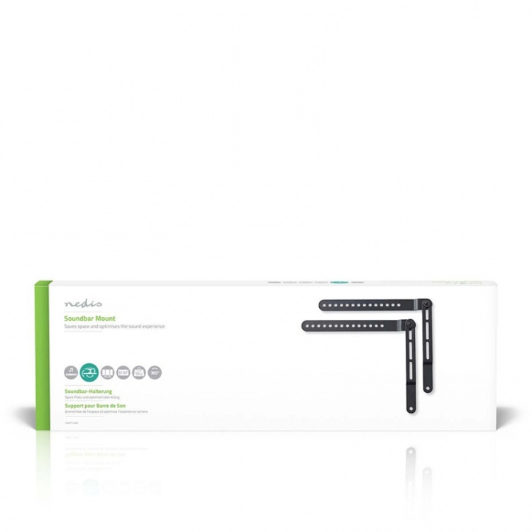 Nedis Soundbar Beugel | Geschikt voor: Universeel | Met TV Bevestiging | 10 kg | Draaibaar | Staal | Zwart