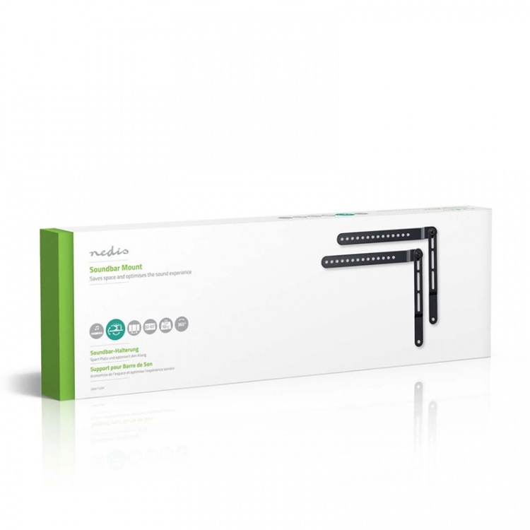 Nedis Soundbar Beugel | Geschikt voor: Universeel | Met TV Bevestiging | 10 kg | Draaibaar | Staal | Zwart