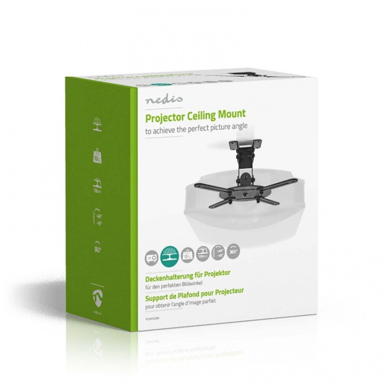 Nedis Projectorbeugel | Full Motion | 10 kg | Draaibaar | Kantelbaar | Staal | Zwart