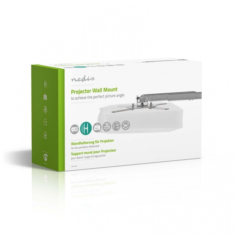 Nedis Projectorbeugel | Full Motion | 10 kg | Draaibaar | Kantelbaar | Staal | Zilver