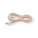 Nedis Coaxkabel | IEC (Coax) Male | Open | Vernikkeld | 50 Ohm | Onafgeschermd | 1.90 m | Plat | PVC | Wit | Doos Nedis Coaxkabel | IEC (Coax) Male | Open | Vernikkeld | 50 Ohm | Onafgeschermd | 1.90 m | Plat | PVC | Wit | Doos